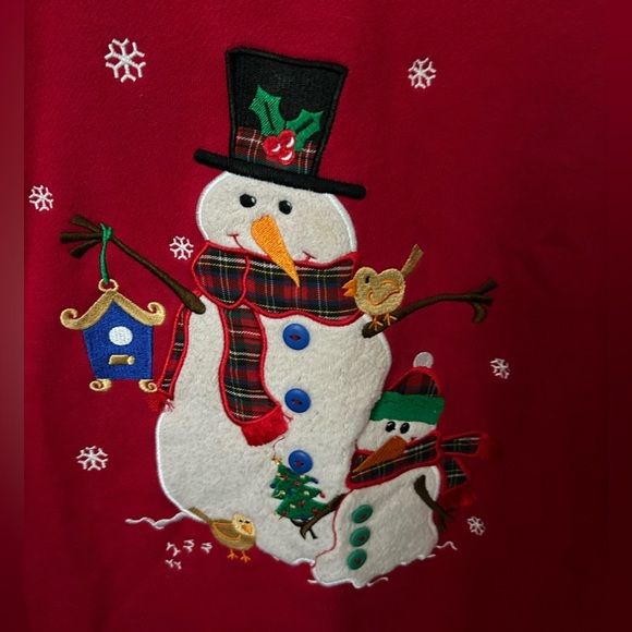Westbound VTG Red Snowman Christmas XMAS Sweatshirt Size Large - Picture 2 of 4
